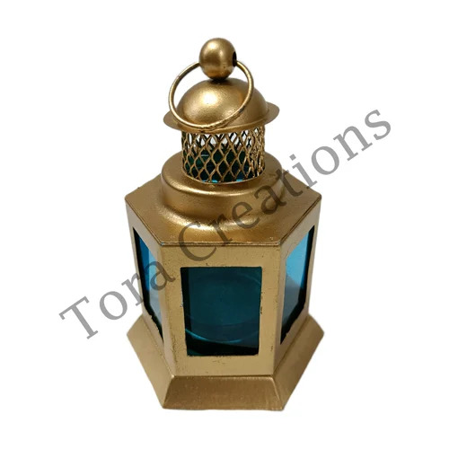 Decorative Lantern T Light Candle Holder - Color: Golden