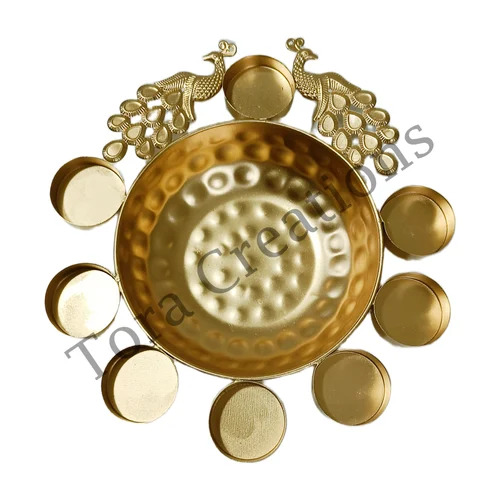 Decorative Round Peacock Shape Urli Bowl