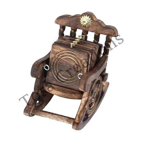 Tora Wooden Chair Coaster Set of 6 Export Quality Handmade (TCC4008)