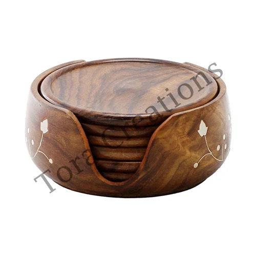 Tora Sheesham Wood Coaster Set of 6