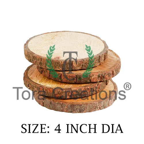 JHONDERIAN ジョンデリアン　ROUND 4 COASTER Wooden Round Coaster 4 Inch - Color: Brown at 30.00 INR at Best