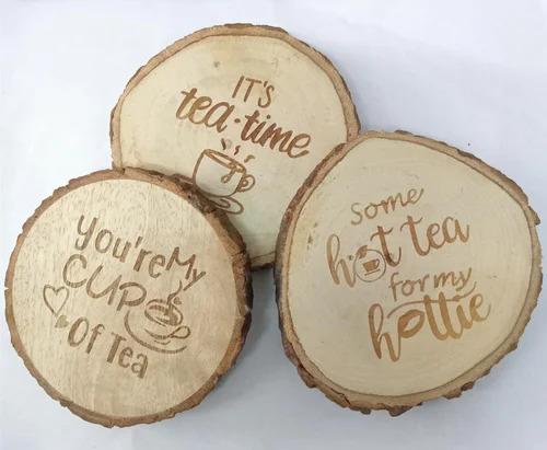 Wooden Round Tea Coaster 3 Inch