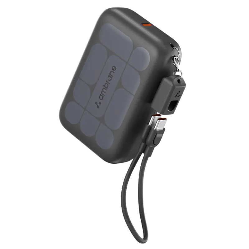 Powermini 10 10000Mah Small Fast Charging Pocket Power Bank With Inbuilt Cable - Body Material: Abs