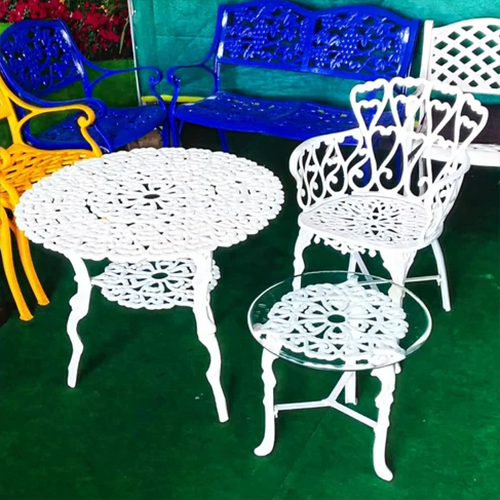 Cast Aluminium Singapore Design Garden Round Table And Chair Set