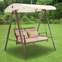 Outdoor Garden Swing - Color: Brown And White