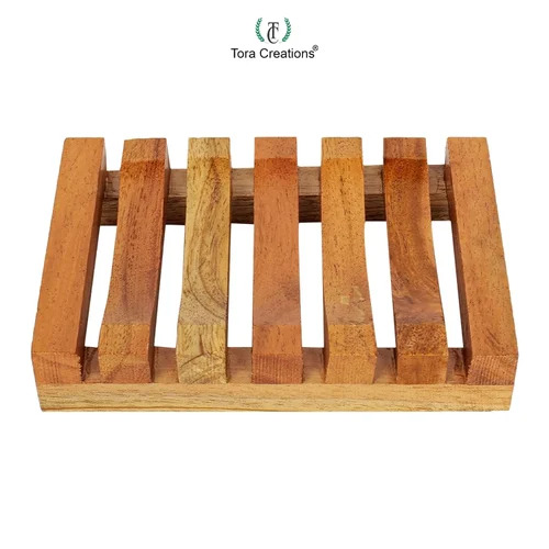 Neem Wood Soap Dish - Color: Brown