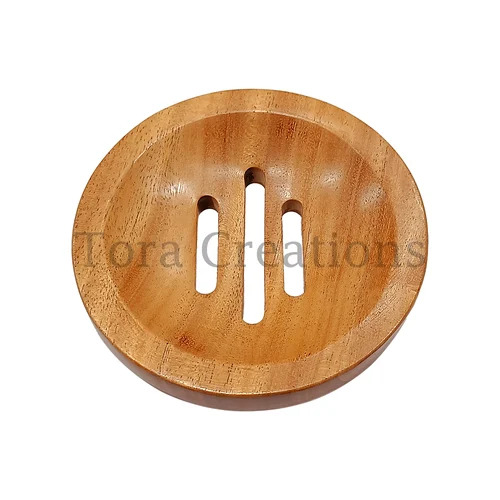 Tora Neem Wood Soap Dish Export Quality Handmade (TCSD2005)
