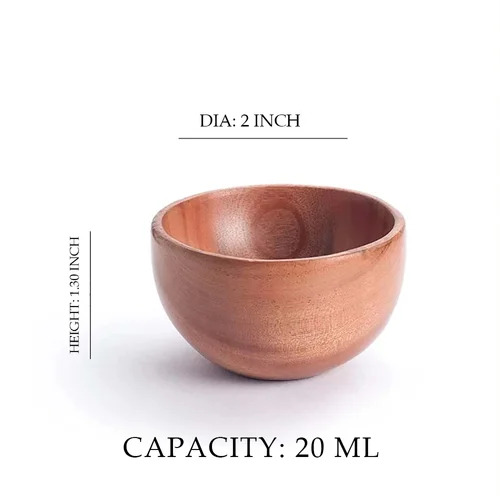 Neem Wooden Small Bowls 2 Inch Dia