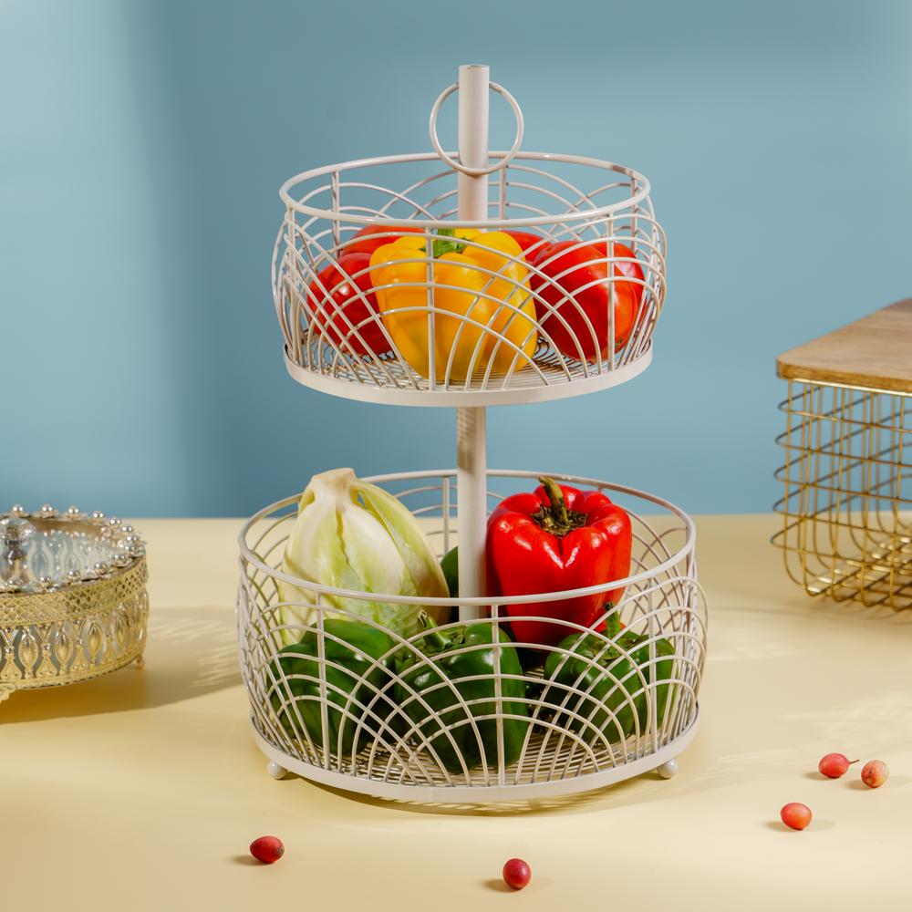 #twotierbasket #kitchenorganization #homedecor #fruitbasket #veggiestorage #stylishstorage #homeinspiration #organizationideas