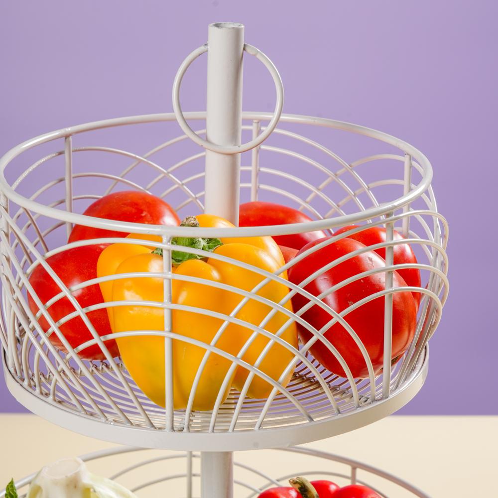 #twotierbasket #kitchenorganization #homedecor #fruitbasket #veggiestorage #stylishstorage #homeinspiration #organizationideas