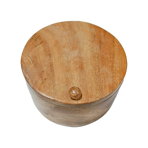 Neem Wood Spice Box 2 Compartments - Color: Brown