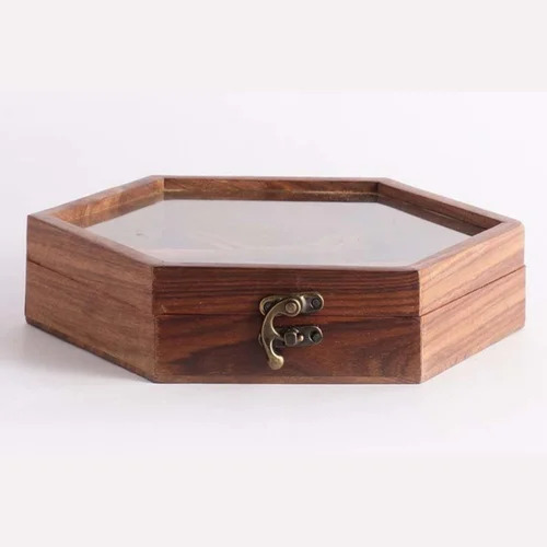 Hexagonal Wooden Spice Box Detachable