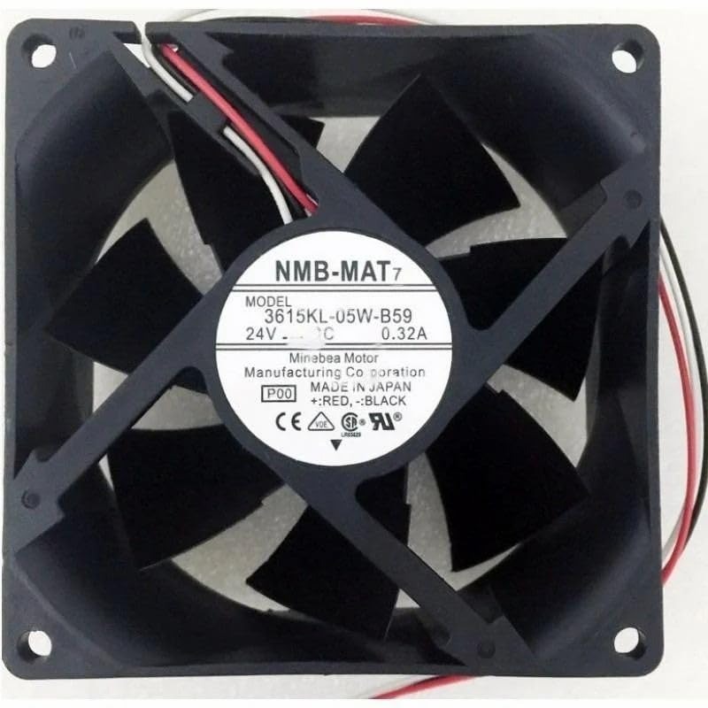NMB-MAT 3616KL-05W-B50 Axial Fan 24V-0.32A DC Brushless Air Cooling Fan 4000 RPM 92 * 92 * 38mm 2Wire