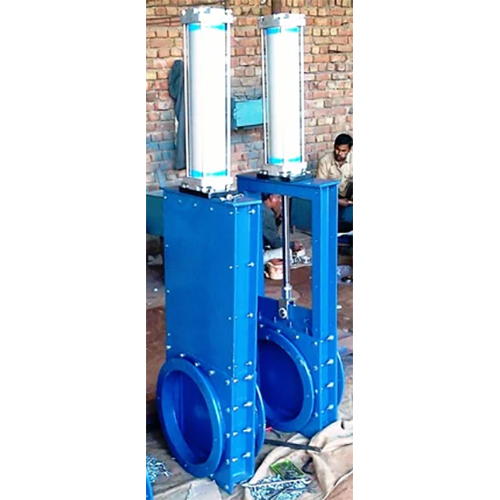 Pneumatic Manual Slide Gate - Color: Blue