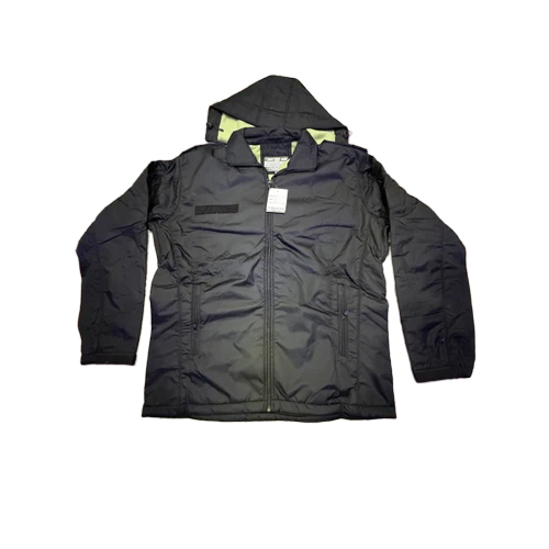 Black Polyester Winter Jacket - Age Group: Adult