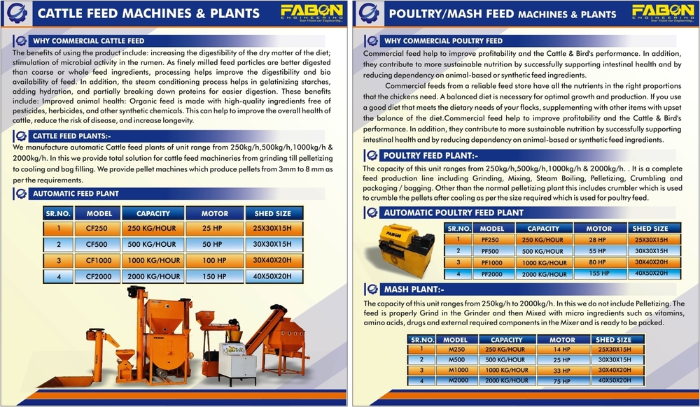 Automatic Cattle Feed Pellet Plant 2000 Kg Hour - Automatic Grade: Semi-automatic