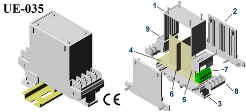 डिन रेल एनक्लोजर 112x88x40