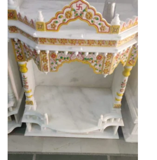 Polished marble home mandir