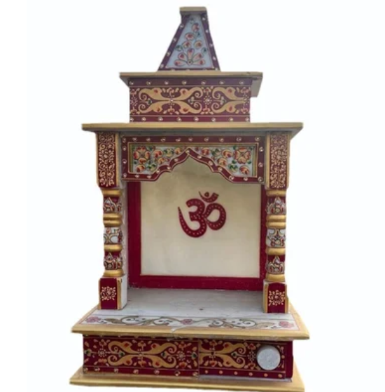 Polished Marble Home Mandir - Color: Multicolor