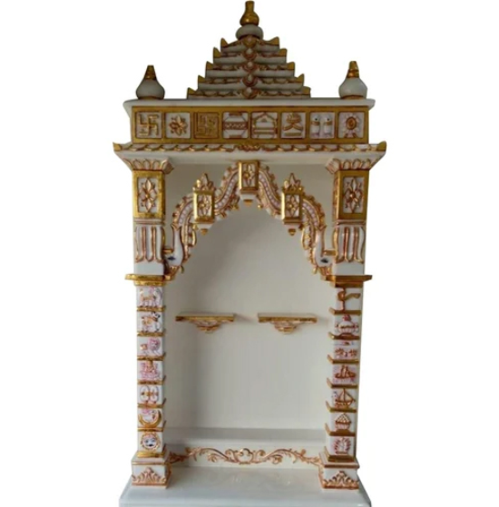 Polished Marble Home Mandir - Color: Multicolor
