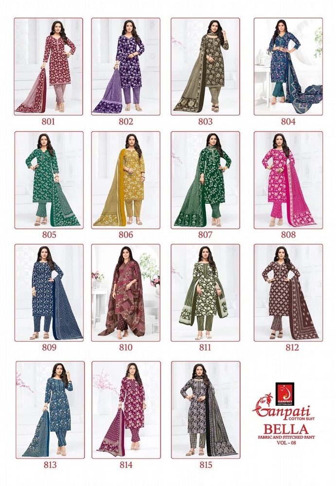 Ganapti Bella Pant Vol-8  Dress Material