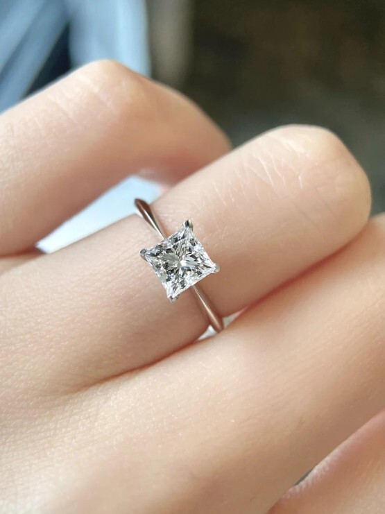 Princess cut Lab Grown Diamond Ring, Princess cut Diamond Ring
