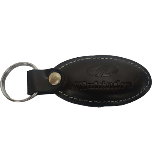 Leather Keychain - Color: Black