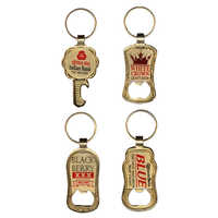 Metal Bottle Opener Key Chain - Color: Golden