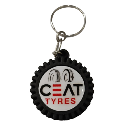 Plastic Tyre Keychain - Color: Black