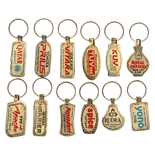 Printed Metal Keychain - Color: Golden