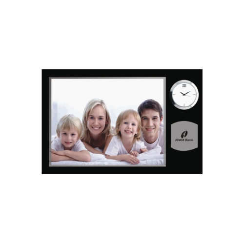 Pc Photo Frame With Clock - Color: Black
