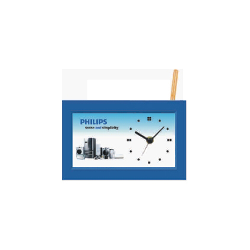 Pc-678 Pen Stand With Table Clock - Color: Blue
