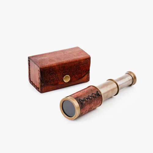 Brass Telescope With Leather Cover