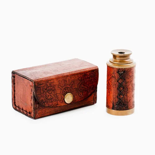 Brass Telescope With Leather Cover
