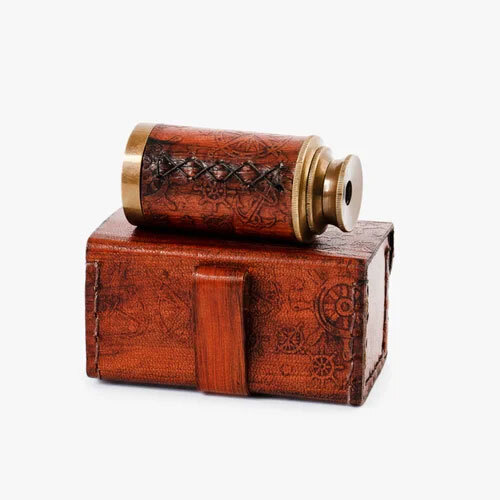 Brass Telescope With Leather Cover