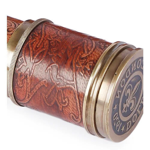 Brass Telescope With Leather Cover By Tora Creations