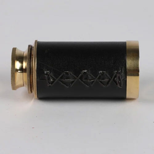 Brass Telescope With Wooden Box - Color: Black