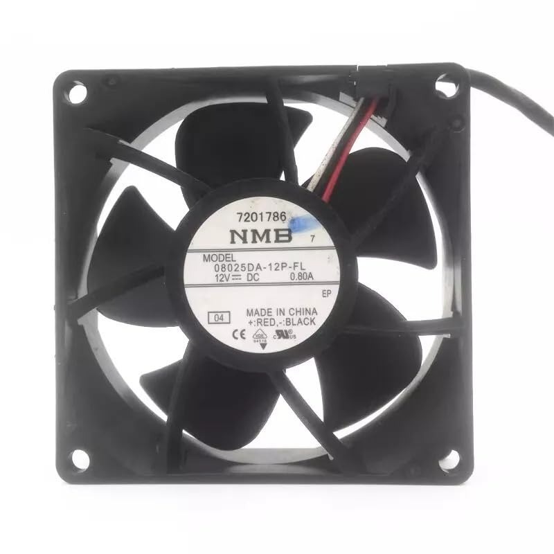 NMB 08025DA-12P-FL Axial 12V-0.80A DC Brushless Air Cooling Fan 7000 RPM 80 * 80 * 25mm 3Wire