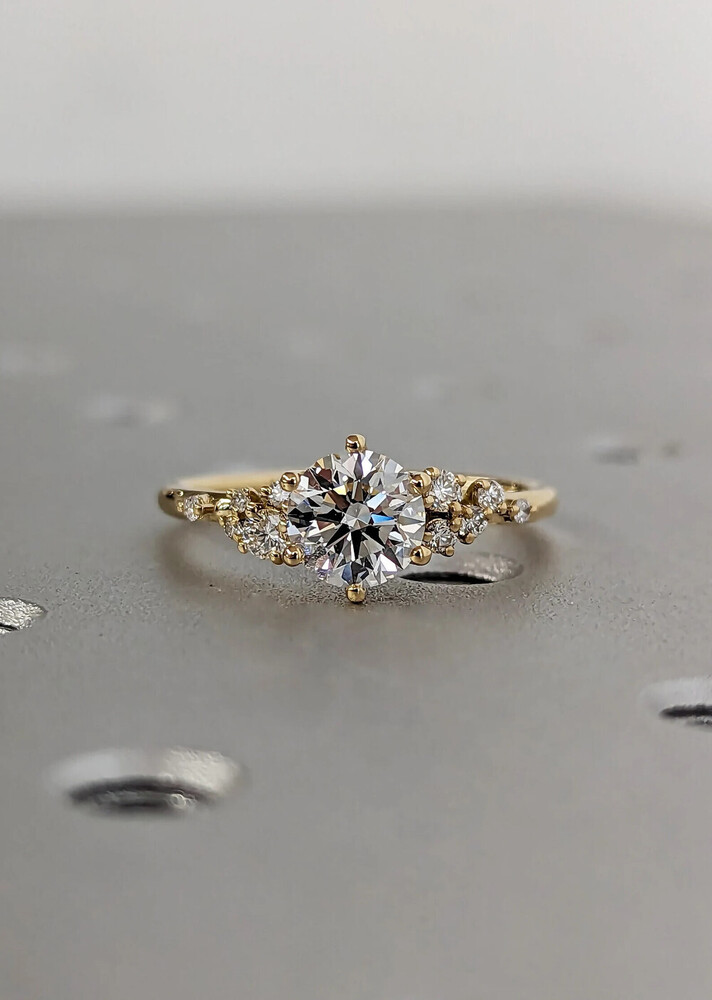 1ct Round Lab Grown Diamond 18K Yellow Gold Engagement Ring