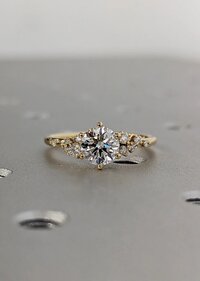 1ct Round Lab Grown Diamond 18K Yellow Gold Engagement Ring