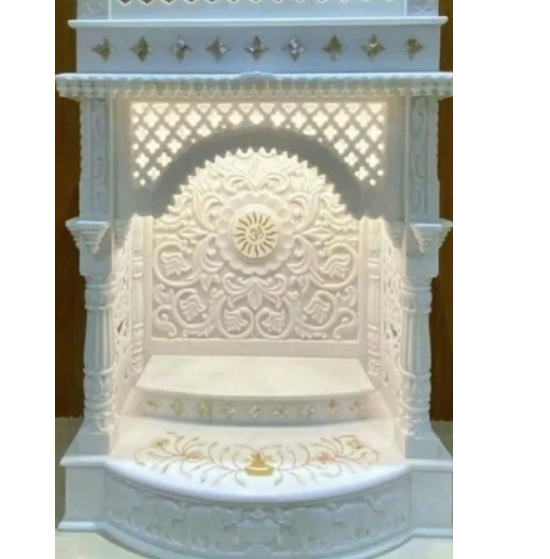 Carved Jali Makrana marble Temple