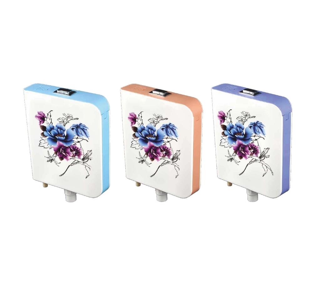 Plastic toilet flushing cistern