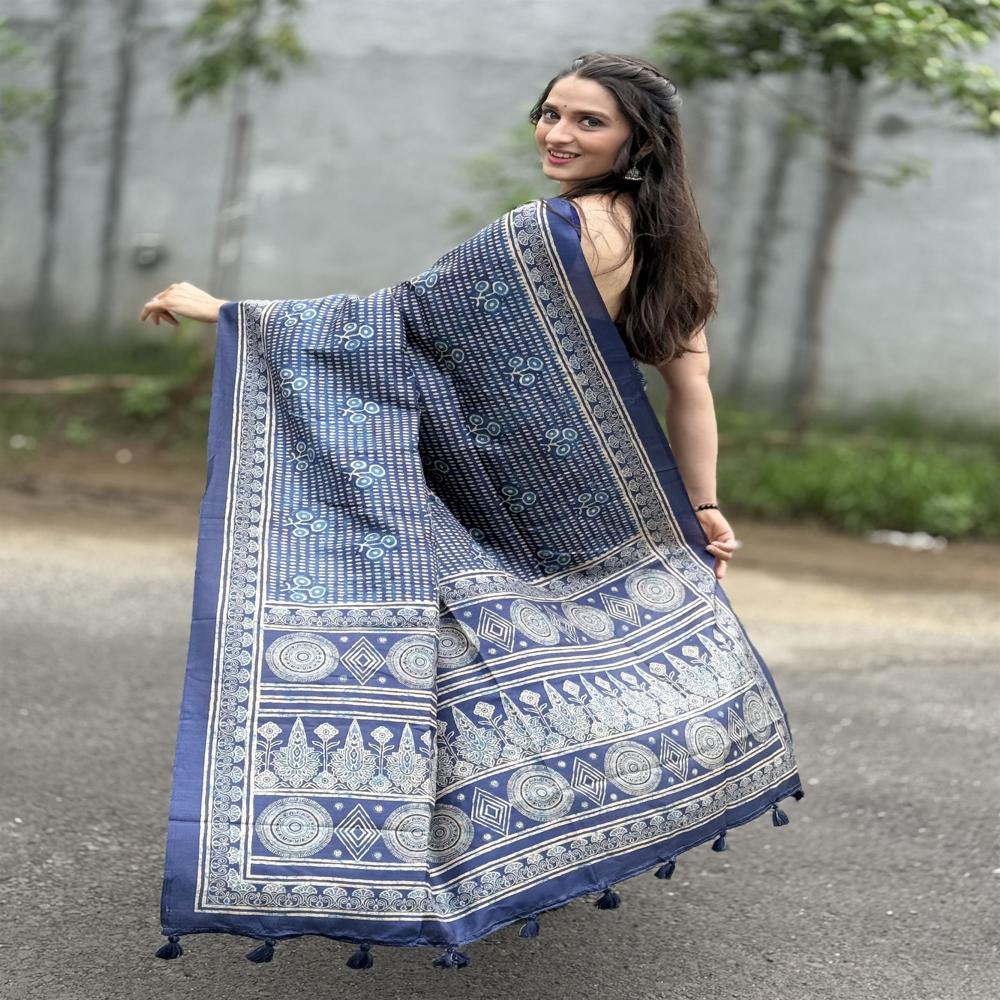 BLUE SAREE FOR WOMEN