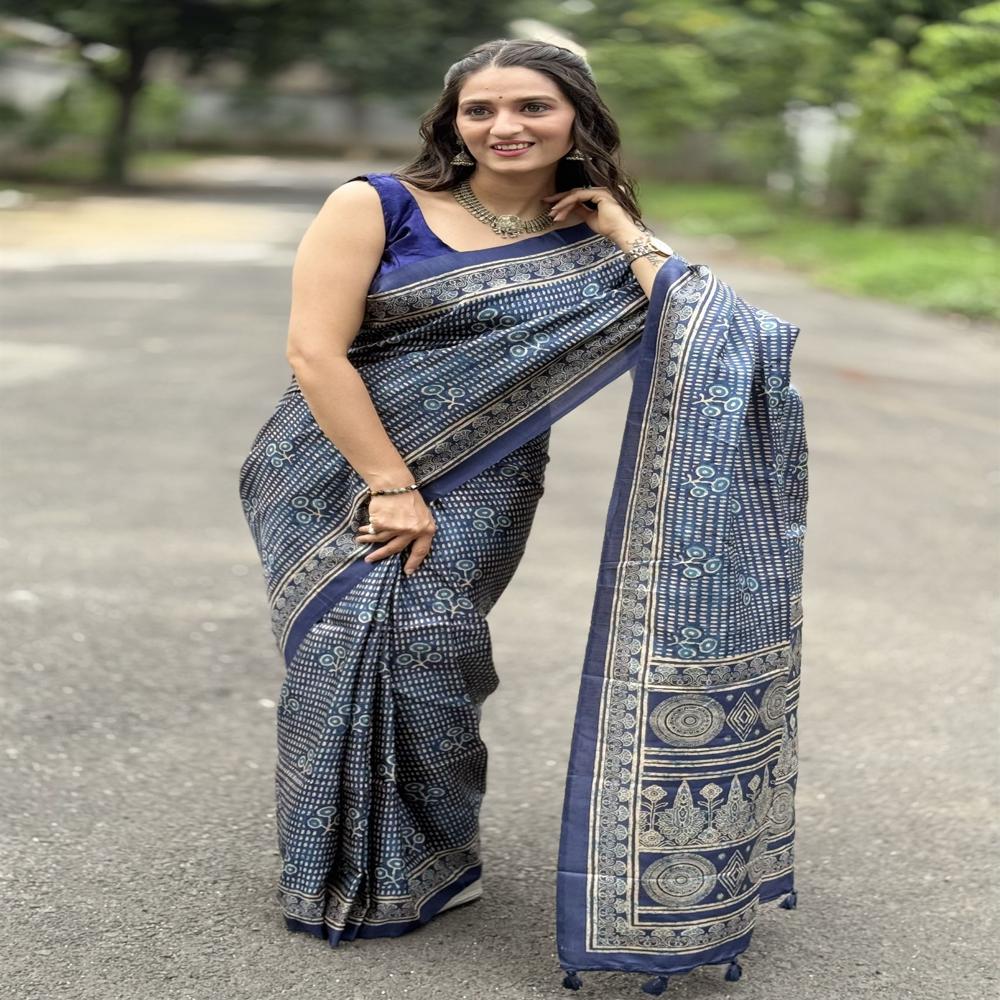 BLUE SAREE FOR WOMEN