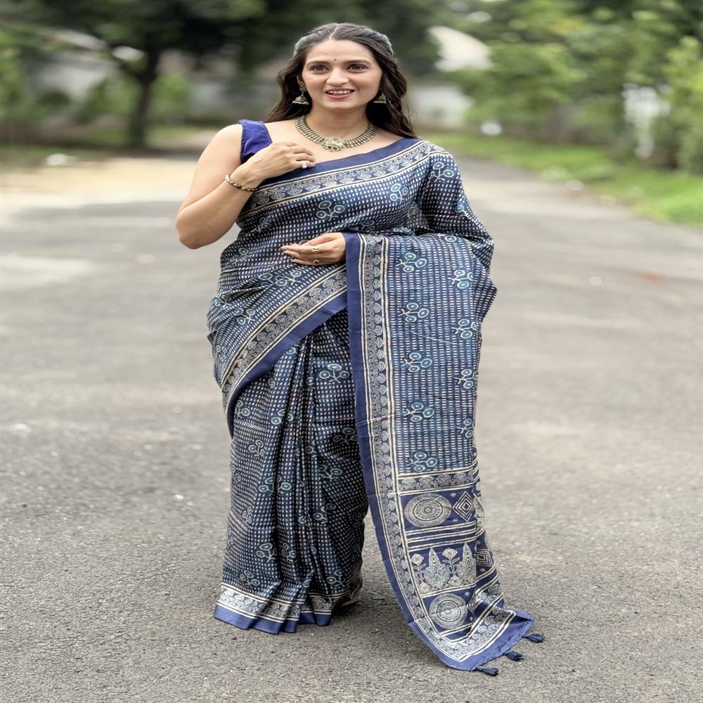 BLUE SAREE FOR WOMEN