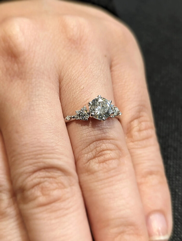 vintage diamond engagement ring white gold