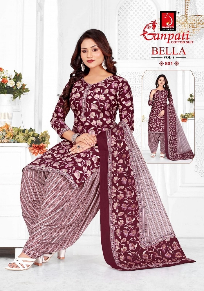 Ganpati Bella Patiyala vol-8  Dress Material