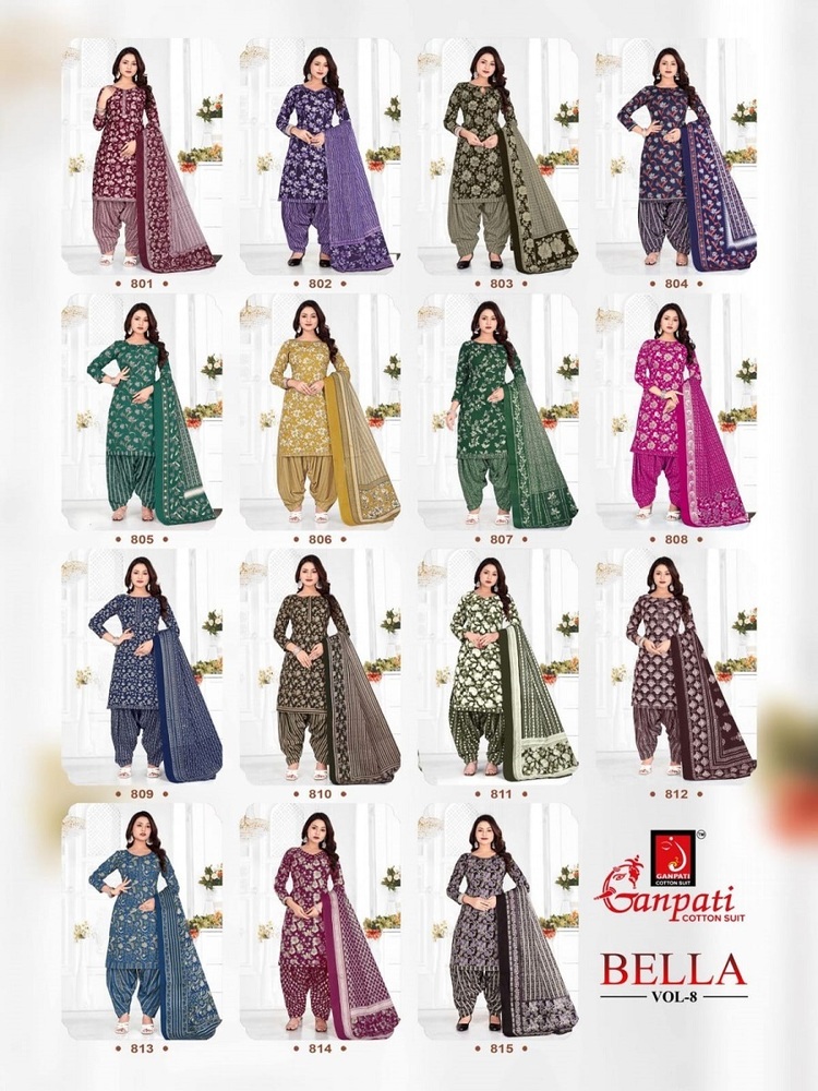 Ganpati Bella Patiyala vol-8  Dress Material