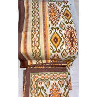 230GSM Brown Ikkat Cotton Printed Bed Sheet