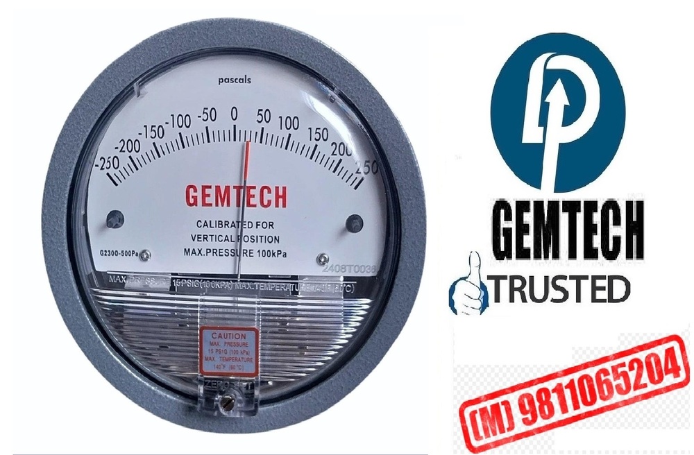Popular Cities GEMTECH Differential Pressure Gauge Wholesalers- Ludhiana